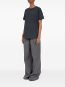 T-shirt in cotone con logo ricamato Maison Margiela