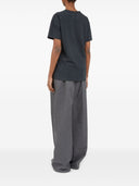 T-shirt in cotone con logo ricamato Maison Margiela