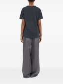 T-shirt in cotone con logo ricamato Maison Margiela