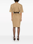 Vestido midi de sarja de algodão Saint Laurent