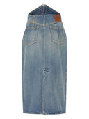 Gonna midi in denim Alexander McQueen