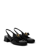 Décolleté slingback in vernice con nastro Versace Gianni 35 mm