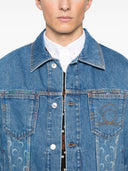 Marine Serre Jeansjacke mit Halbmond-Motiv