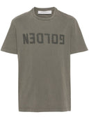 Camiseta de algodón con estampado de logo Golden Goose