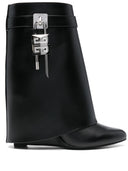 Givenchy Shark lock-embellished glossed-leather ankle boots