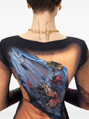 Abito lungo in jersey drappeggiato Marine Serre Statue