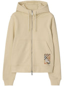 Burberry Cotton zip-up hoodie with check label