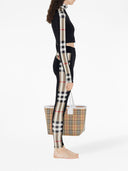 Suéter cropped de malha stretch Burberry com acabamento xadrez