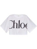 توب قصير بطبعة شعار Chloé