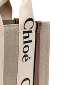Chloé Woody kleine Canvas-Shopper-Tasche
