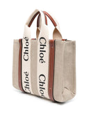 Chloé Woody kleine Canvas-Shopper-Tasche