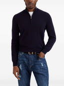 Maglione Brunello Cucinelli in cashmere con mezza cerniera