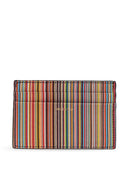 Porta-cartões de couro com faixa assinatura Paul Smith