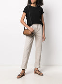 Camiseta de cuello redondo adornada con latón Brunello Cucinelli