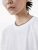 T-shirt con rifiniture a contrasto Brunello Cucinelli
