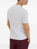 T-shirt girocollo in jersey di cotone Brunello Cucinelli con logo e effetto doppio strato falso