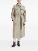Trench coat de algodão tecnológico resistente à água Brunello Cucinelli com detalhe brilhante
