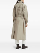 Trench coat de algodão tecnológico resistente à água Brunello Cucinelli com detalhe brilhante