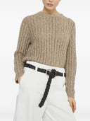 Brunello Cucinelli strahlender Rippenpullover aus weicher Wolle, Kaschmir und Mohair