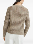 Brunello Cucinelli strahlender Rippenpullover aus weicher Wolle, Kaschmir und Mohair