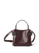 Bolsa pequena de mão superior Essence Brunello Cucinelli em couro de bezerro com tiras preciosas