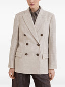 Brunello Cucinelli Blazer aus virgin Wolle und Kaschmir-Twill-Flanell mit Monili