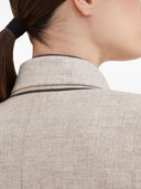 Brunello Cucinelli Blazer aus virgin Wolle und Kaschmir-Twill-Flanell mit Monili