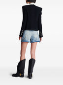 Jaqueta de tweed Balmain com fechamento frontal completo