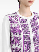 Cardigã de seda com estampa Maiolica Dolce & Gabbana