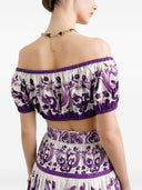 Blusa de algodão com estampa Maiolica Dolce & Gabbana