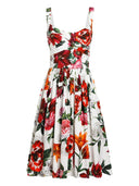 Vestido Midi com Estampa Floral Dolce & Gabbana