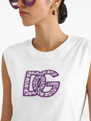 Camiseta de algodão com logo Dolce & Gabbana