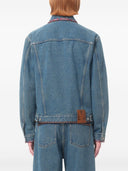 Giacca di jeans Valentino con perline e rifiniture floreali