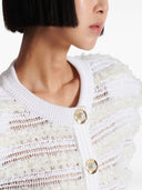Balmain Langärmelige Strickjacke mit Tweed-Effekt