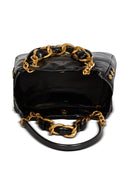 Bolsa tote pequena de couro amassado macio Balmain 1945 com monograma PB