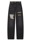 Jeans Versace in rete metallica a vestibilità regolare