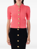 Cárdigan de punto trenzado con botones Balmain
