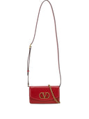 Bolsa Pequena Valentino Garavani Vain de Ombro em Couro de Bezerro Brilhante