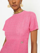 Vestido Dolce & Gabbana Rachel de tweed comprimento até a panturrilha com logo DG