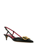 Valentino Garavani Vlogo Signature Slingback Décolleté em Couro de Bezerro 40mm