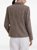 Blazer diagonale mélange in lana vergine e seta Brunello Cucinelli con monili