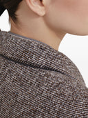 Blazer diagonale mélange in lana vergine e seta Brunello Cucinelli con monili