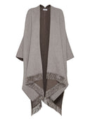 Poncho con flecos de espiga Brunello Cucinelli