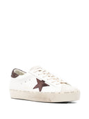 Golden Goose Hi Star in nappa bianca con stella in pelle e linguetta sul tallone