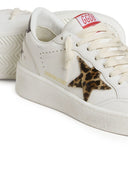 Golden Goose Ball Star con stella in pelle di pony Leo e linguetta del tallone in pelle laminata nera
