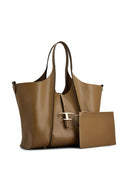 Bolsa de Couro Média para Compras Tod's T Timeless