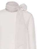 Camicetta in seta con fiocco Pussybow Brunello Cucinelli