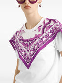 Camiseta de algodão com painel de foulard Dolce & Gabbana