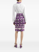 Хлопковая рубашка Dolce & Gabbana с принтом майолика