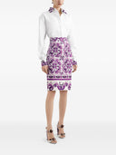 Хлопковая рубашка Dolce & Gabbana с принтом майолика